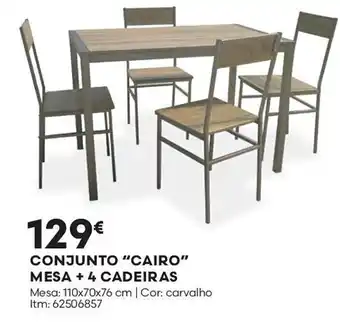 Bricomarché CONJUNTO "CAIRO" MESA + 4 CADEIRAS promoção