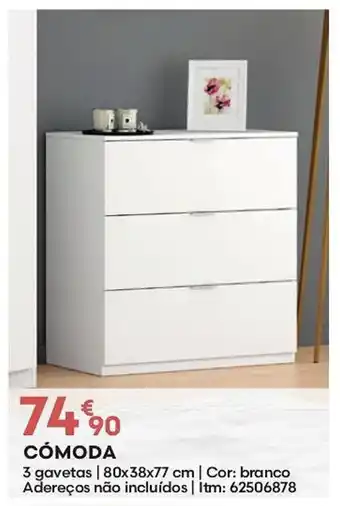 CÓMODA 3 gavetas | 80x38x77 cm
