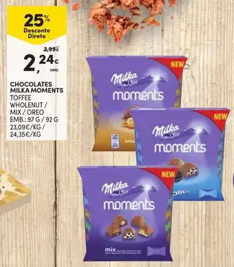 Continente Chocolates Milka Moments 97g/92g promoção