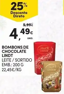 Continente Bombons de Chocolate Lindt 200g promoção