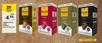 Continente Cápsulas de Café Nicola 36 cápsulas promoção