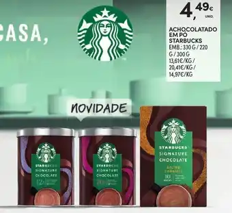 Continente Achocolatado Em Pó Starbucks 220g/300g/330g promoção