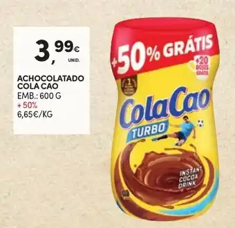 Continente Achocolatado Cola Cao 600g promoção
