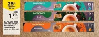 Continente Cápsulas Café Compatíveis c/Nespresso Continente 10 cápsulas promoção