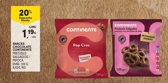 Continente Snacks Chocolate Continente 125g promoção