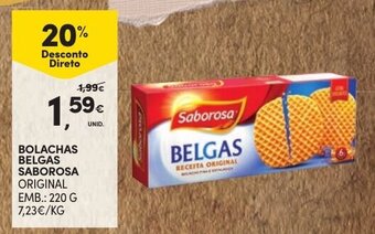 Continente Bolachas Belgas Saborosa Original 220g promoção