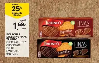 Continente Bolachas Digestive Finals Triunfo 170g promoção