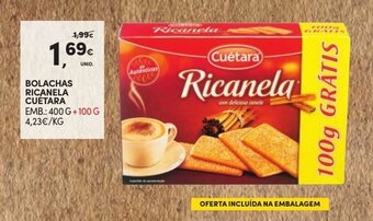 Continente Bolachas Ricanela Cuétara 400g promoção