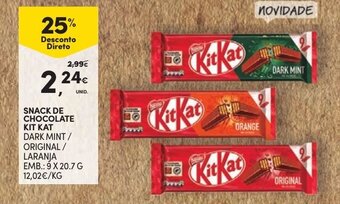 Continente Snack de Chocolate Kit Kat 9x20.7g promoção