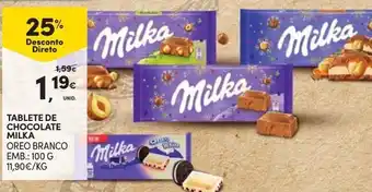 Continente Tablete de Chocolate Milka 100g promoção