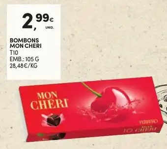 Continente Bombons Mon Cheri T10 105g promoção