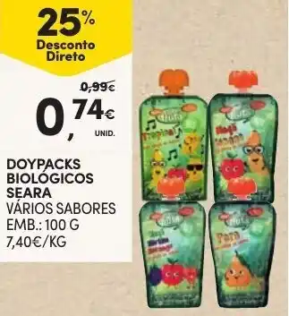 Continente Doypacks Biológicos Seara 100g promoção
