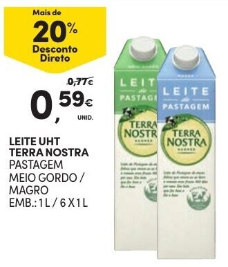 Leite UHT Terra Nostra 1L/6x1L