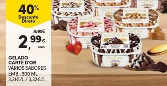 Continente Gelado Carte D'Or 900ml promoção