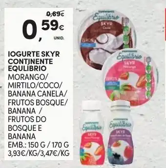 Continente Iogurte Skyr Continente Equilíbrio 150g/170g promoção