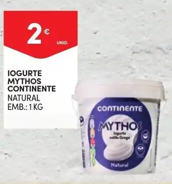 Continente Iogurte Mythos Continente Natural 1kg promoção