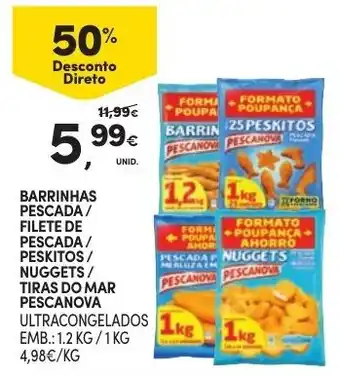 Barrinhas Pescada/Filete de Pescada/Peskitos/Nuggets/Tiras do Mar Pescanova 1kg/1.2kg