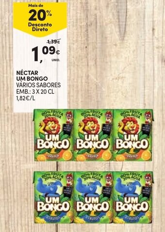 Continente Néctar Um Bongo 3x20cl promoção