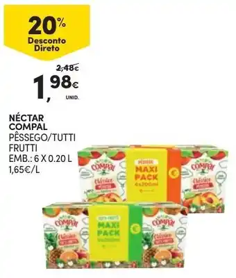 Continente Néctar Compal 6x0.20L promoção