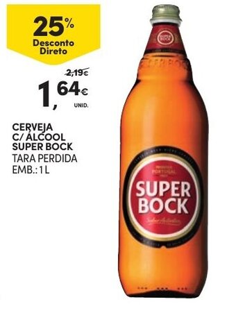 Continente Cerveja c/Álcool Super Bock 1L promoção