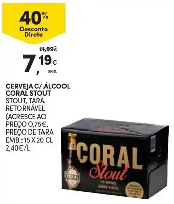 Cerveja c/Álcool Coral Stout 15x20cl
