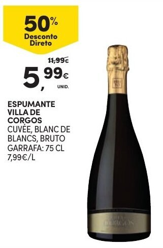 Continente Espumante Villa de Corgos 75cl promoção