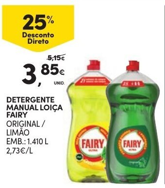 Continente Detergente Manual Loiça Fairy 1.410L promoção