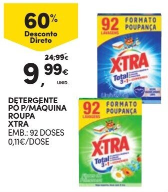 Continente Detergente Pó P/Maquina Roupa Xtra 92 doses promoção