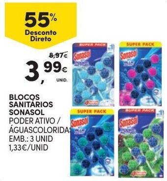 Continente Blocos Sanitários Sonasol 3 unid promoção