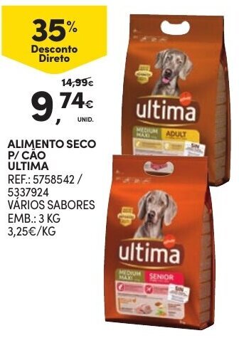 Continente Alimento Seco P/Cáo Ultima 3kg promoção