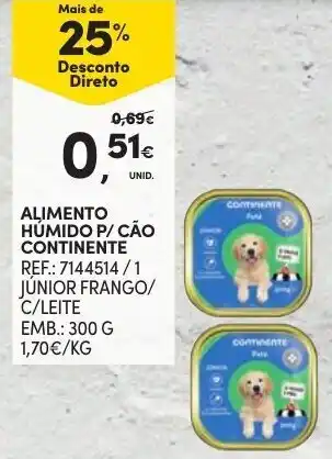 Continente Alimento Húmido p/Cão Continente 300g promoção