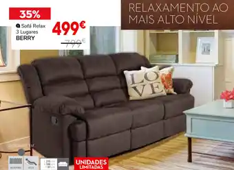 Conforama Sofá Relax 3 Lugares Berry promoção