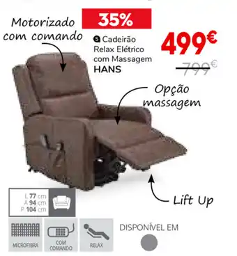 Conforama Cadeirão Relax Elétrico com Massagem Hans promoção
