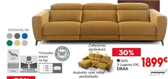 Conforama Sofá 3 Lugares XXL Drax promoção