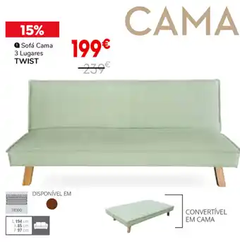 Conforama Sofá Cama 3 Lugares Twist promoção