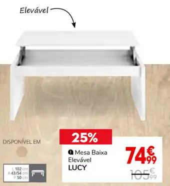 Conforama Mesa Baixa Elevável Lucy promoção