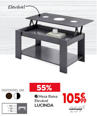 Conforama Mesa Baixa Elevável Lucinda promoção
