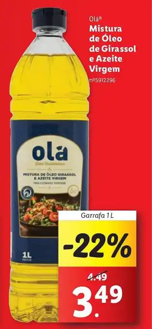 Lidl Olá Mistura de Óleo de Girassol e Azeite Virgem Garrafa 1L promoção