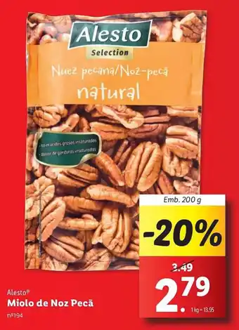 Lidl Alesto Miolo de Noz Pecã Emb. 200 g promoção
