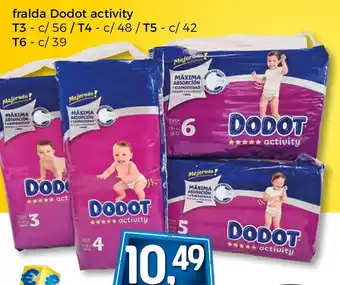 Bolama Fralda Dodot Activity T3-56/T4-48/T5-42/T6-39 promoção