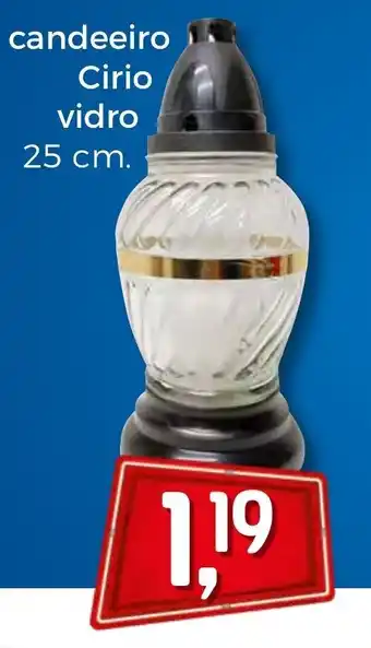 Candeeiro Cirio Vidro 25cm