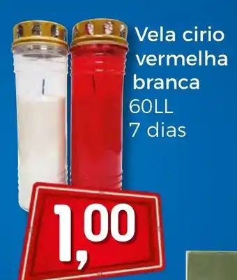 Vela Cirio Vermelha Branca 60LL 7 dias
