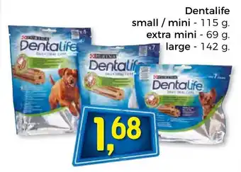 Bolama Dentalife Small/Mini 115g/Extra Mini 69g/Large 142g promoção