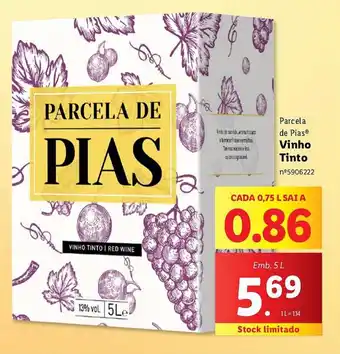 Lidl Parcela de Pias Vinho Tinto promoção