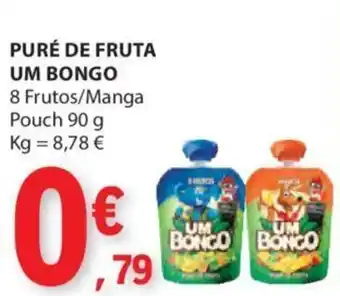 E.Leclerc PURÉ DE FRUTA UM BONGO 8 Frutos/Manga Pouch 90 g promoção