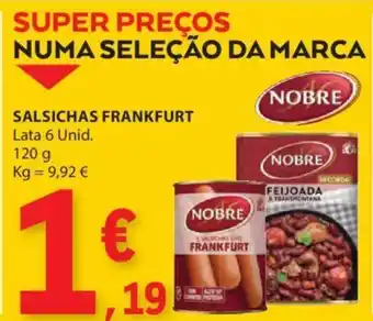 E.Leclerc SALSICHAS FRANKFURT Lata 6 Unid. 120g promoção