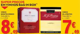 E.Leclerc VINHO MONTES ERMOS Tinto BIB 5 L promoção