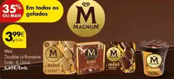 Pingo Doce MAGNUM Mini Double billionaire Emb. 6 Unid promoção
