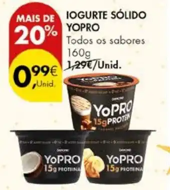 Pingo Doce IOGURTE SÓLIDO YOPRO Todos os sabores 160g promoção