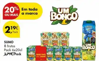 Pingo Doce SUMO 8 frutos Pack 6x20cl promoção